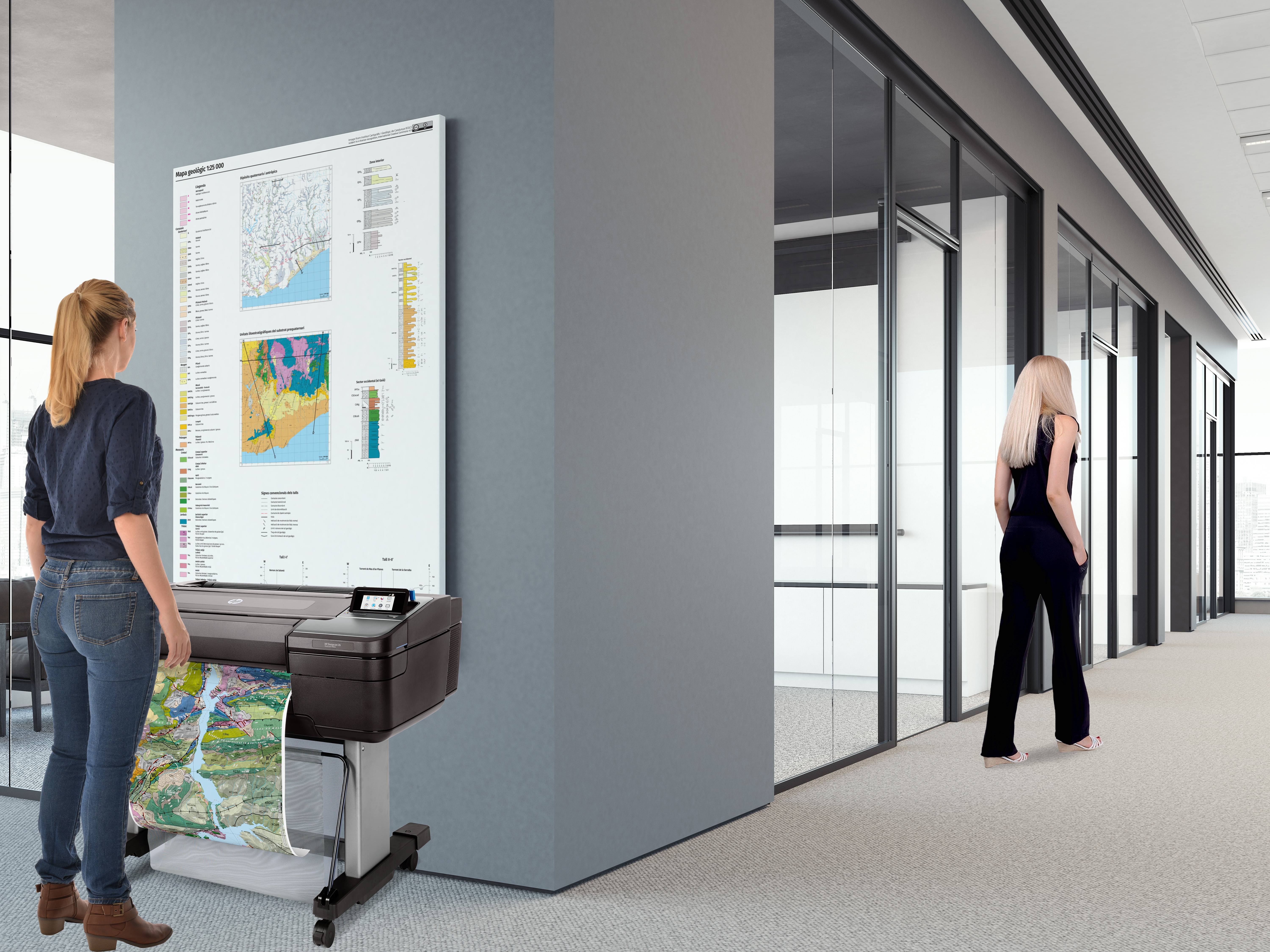 HP DesignJet Z6dr 44" PostScript Großformatdrucker mit V-Trimmer Schwarz, Silber