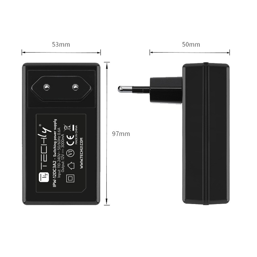 Techly IPW-12DC3A2 power adapter/inverter Indoor – image 3