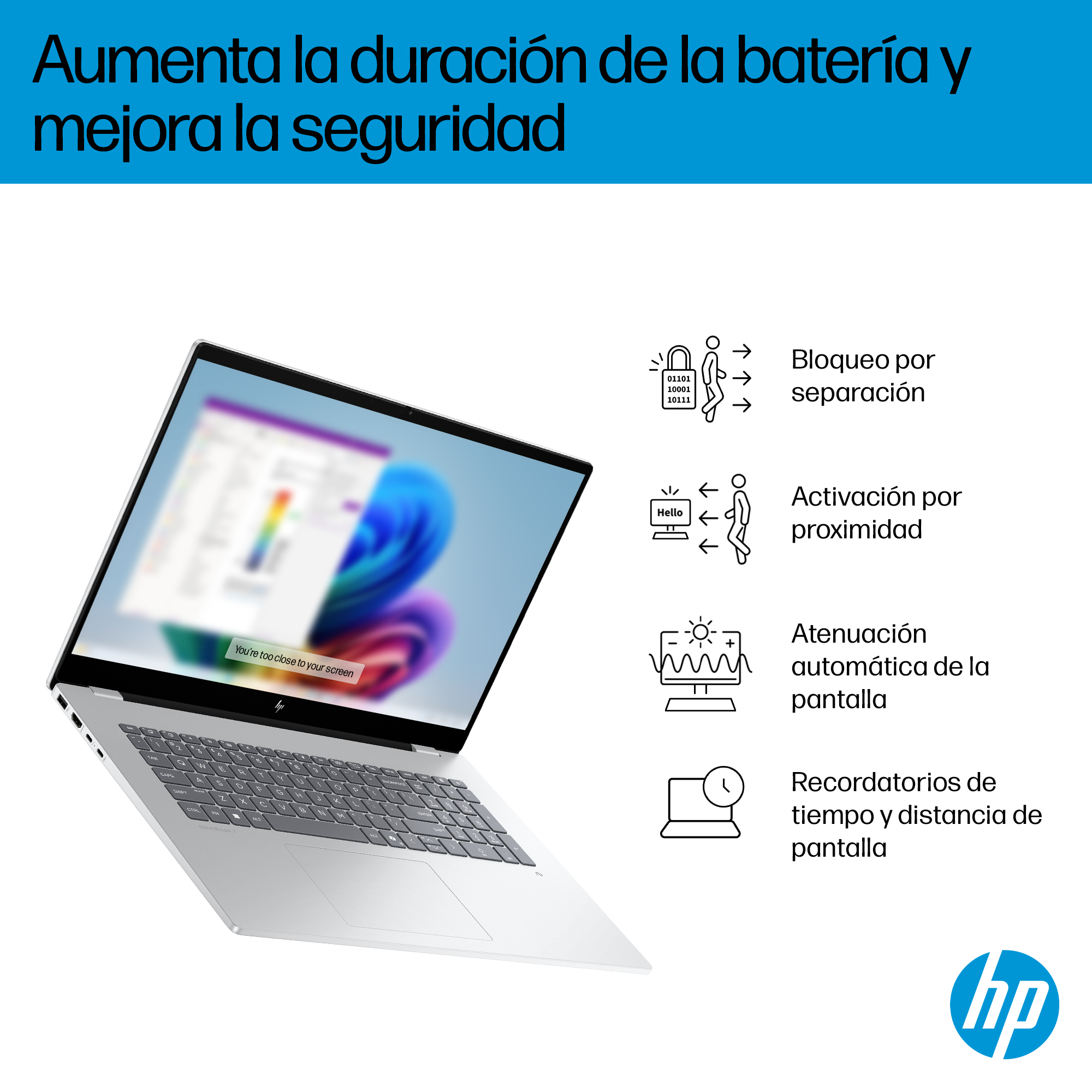Portátil-HP OmniBook 7 NGAI 17-dc0003ns Copilot+ PC, 17,3" FHD, Intel® Core™ Ultra 258V, 32GB RAM, 1TB SSD, GeForce RTX 4050, Windows 11 Home, Plata - imagen 10