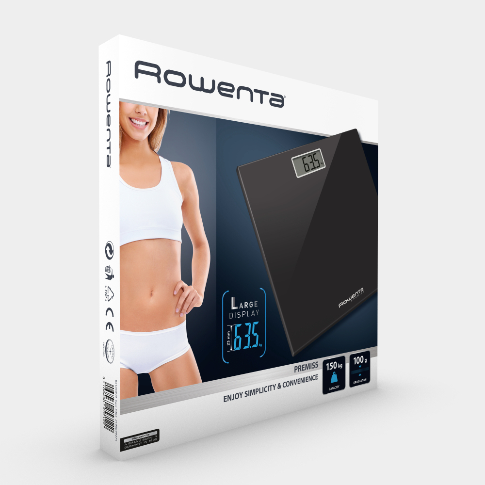 Rowenta BS1060 Rectangle Black Electronic personal scale – image 4