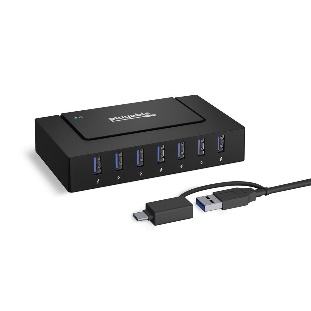Plugable Technologies USBC-HUB7BC interface hub USB 3.2 Gen 1 (3.1 Gen 1) Type-C 5000 Mbit/s Black – image 1
