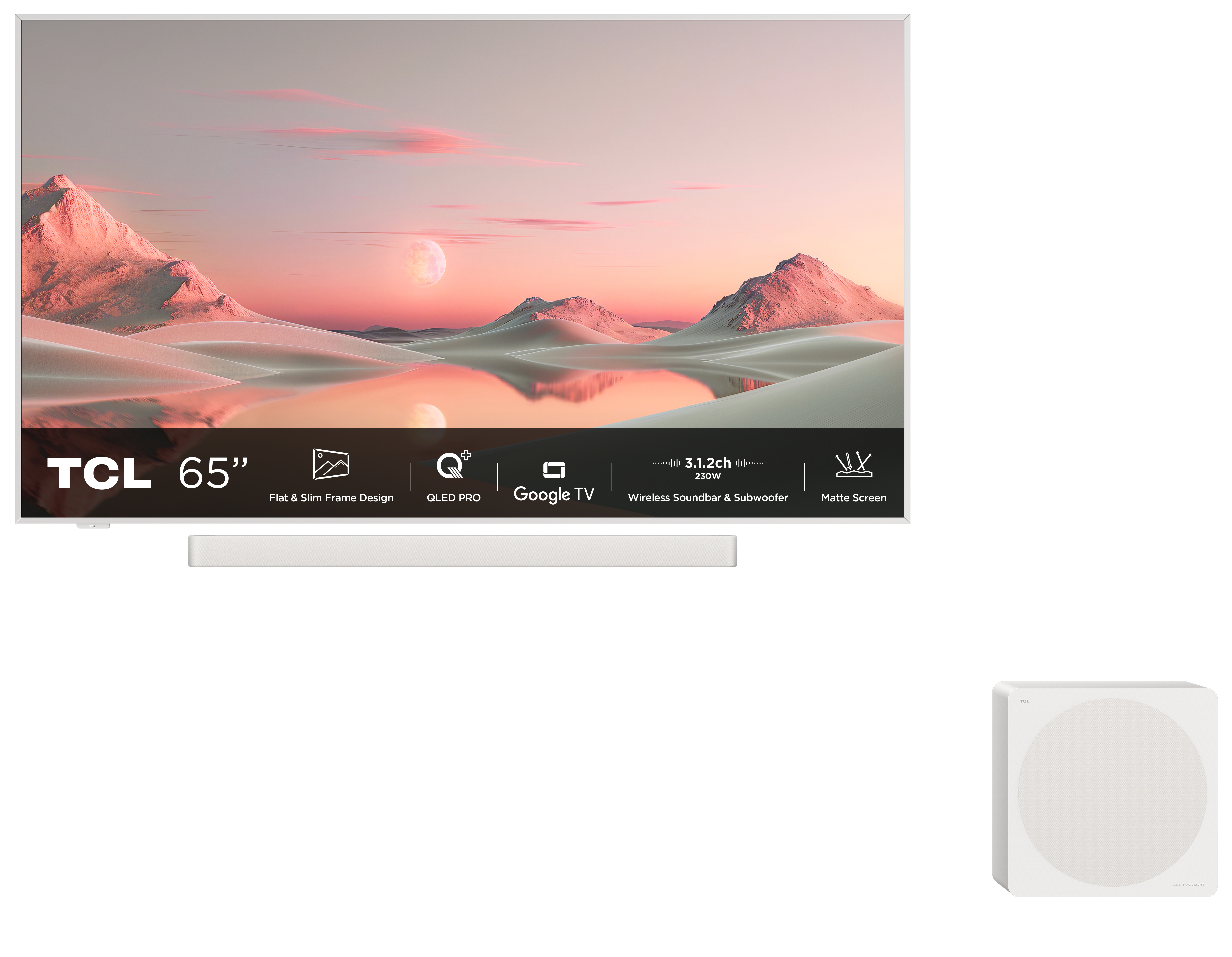 Pack TV QLED Pro TCL 65A300PRO NXTVISION 165 cm 4K UHD Aluminium brossé Barre de son 3.1.2ch avec caisson de basses — photo 10