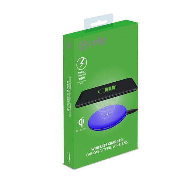 Celly WLFASTFEELBL mobile device charger Smartphone Blue USB Wireless charging Fast charging Indoor – image 4