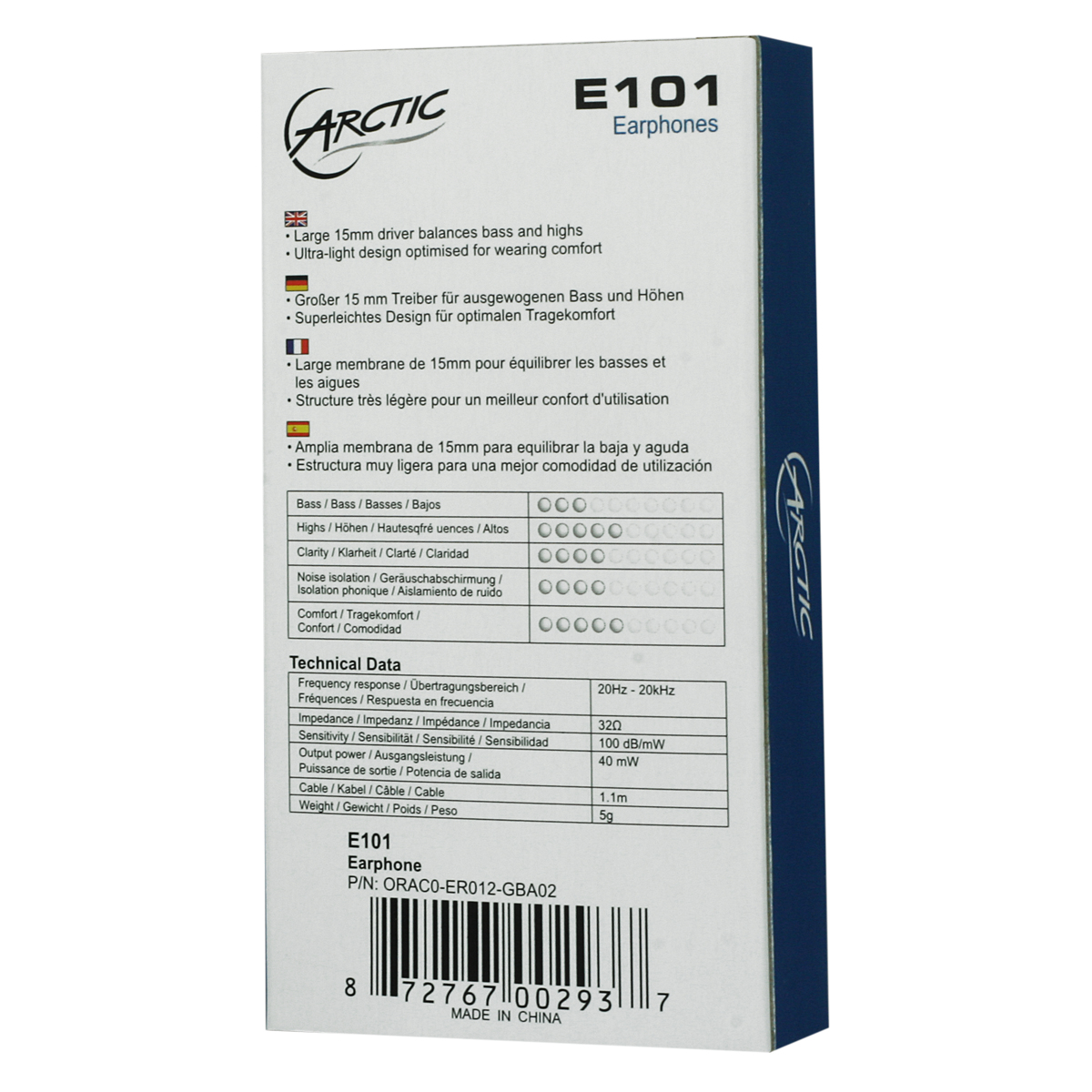 ARCTIC E101 - In-ear headphones – image 2