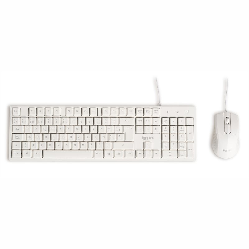 iggual IGG318218 keyboard Mouse included Office USB QWERTY Spanish White – image 1