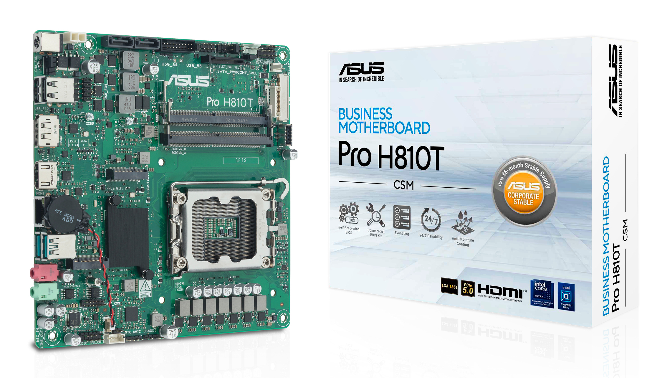 ASUS PRO H810T-CSM               (INTEL,1851,DDR5,thin mITX) Mainboards INTEL