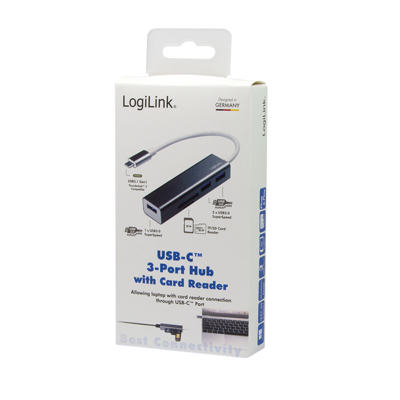 LogiLink UA0305 laptop dock/port replicator Wired USB 3.2 Gen 1 (3.1 Gen 1) Type-C Aluminium – image 2