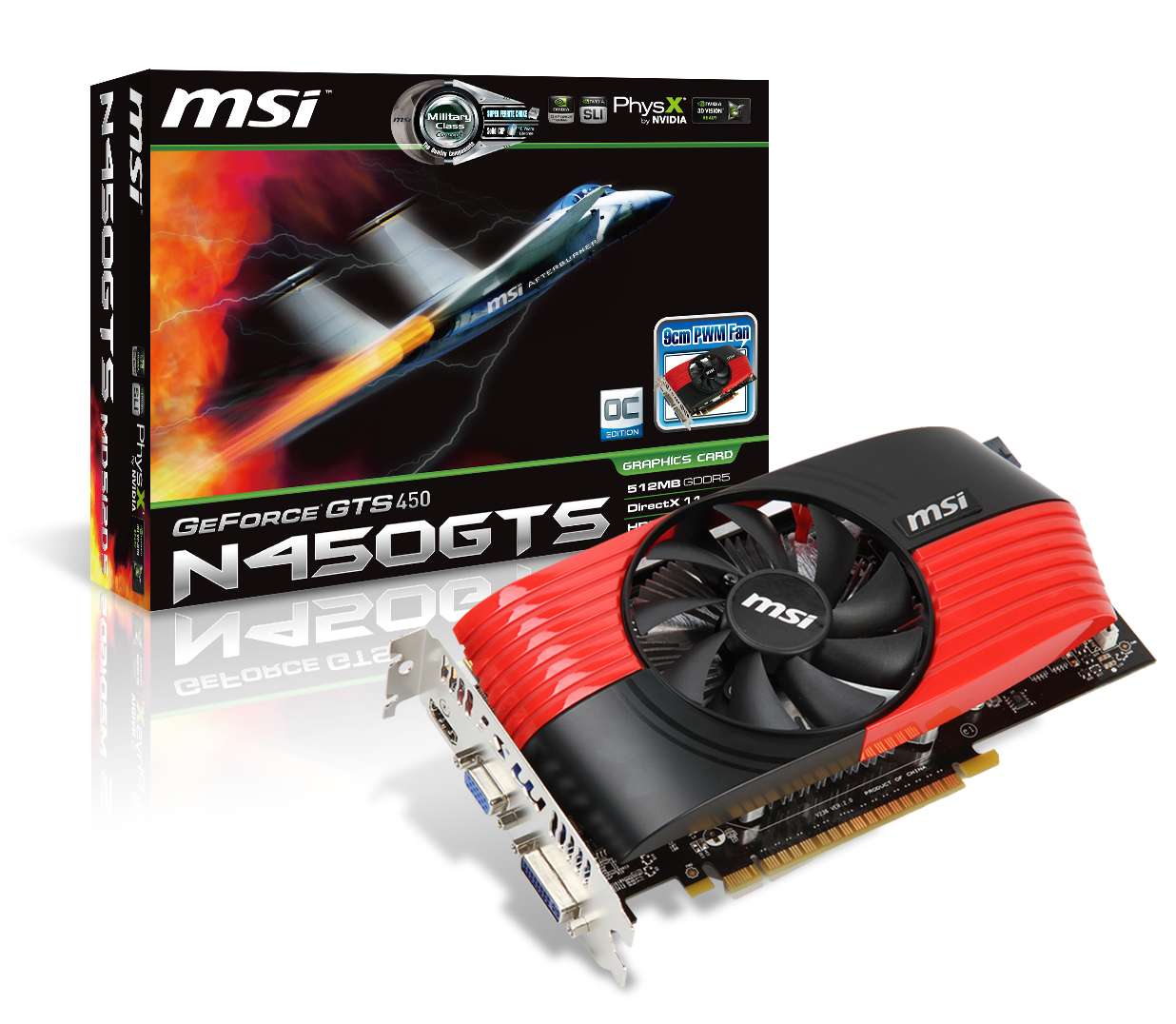 MSI N450GTS-MD512D5/OC graphics card NVIDIA GeForce GTS 450 – image 1