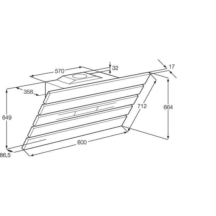 AEG X66453MV1 cooker hood Wall-mounted Stainless steel 560 m³/h – image 2