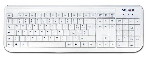 Nilox 10NXKBST26008 keyboard USB + PS/2 White – image 1