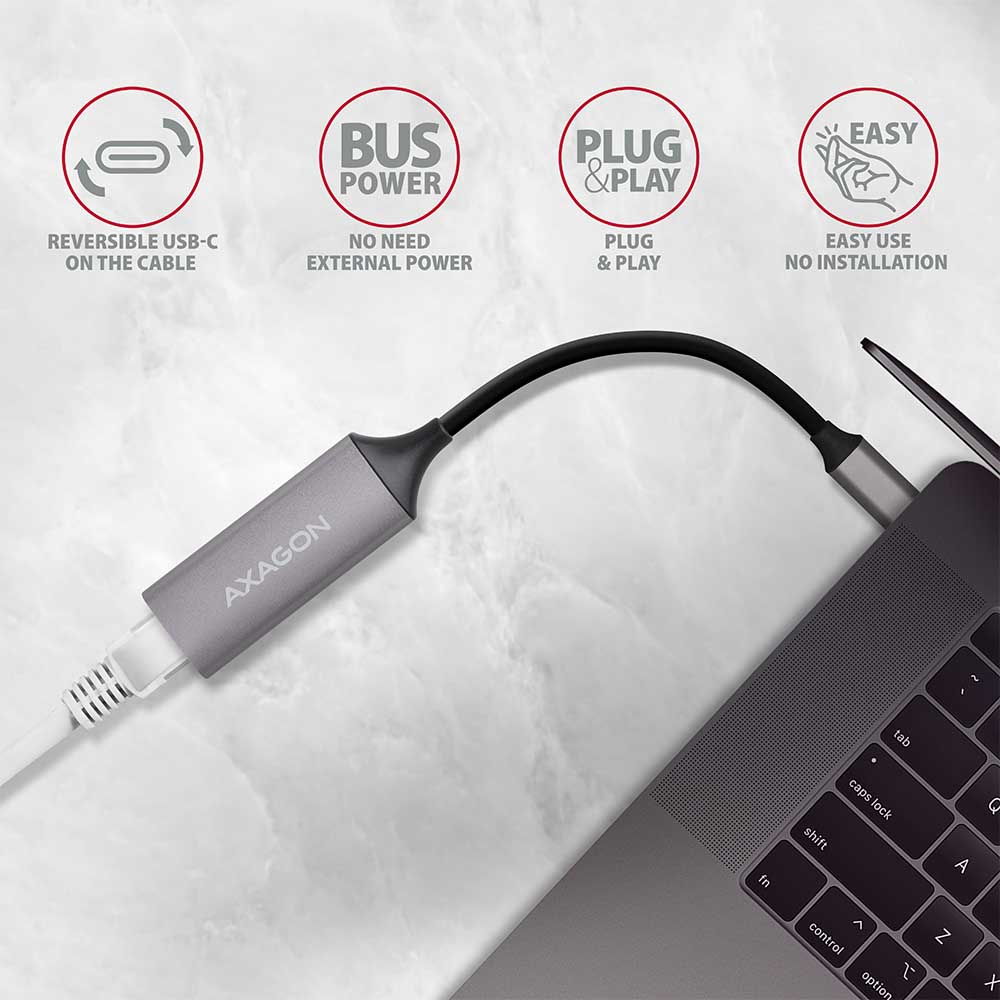 Axagon ADE-TRC SuperSpeed USB-C gigabit ethernet adapter – image 3