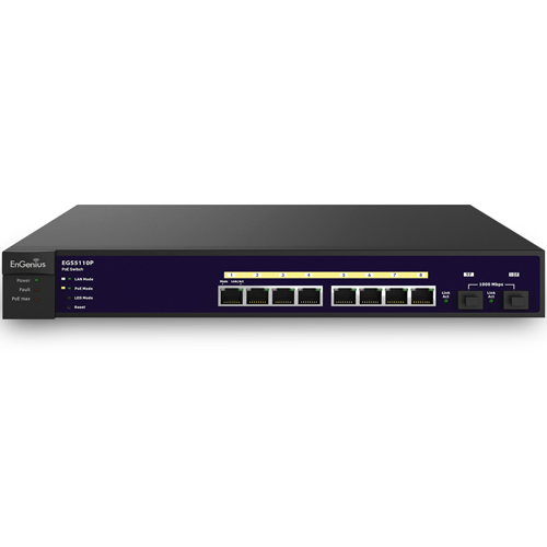 EnGenius EGS5110P network switch Managed L2 Gigabit Ethernet (10/100/1000) Power over Ethernet (PoE) 2U Black