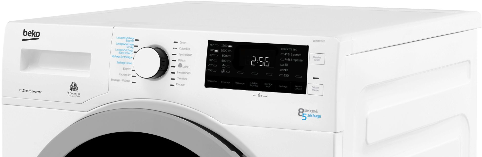 Beko WDW85122 washer dryer Freestanding Front-load Black, Silver, White – image 9