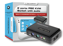 Conceptronic 2-ports PS2 KVM Switch + Audio – image 2