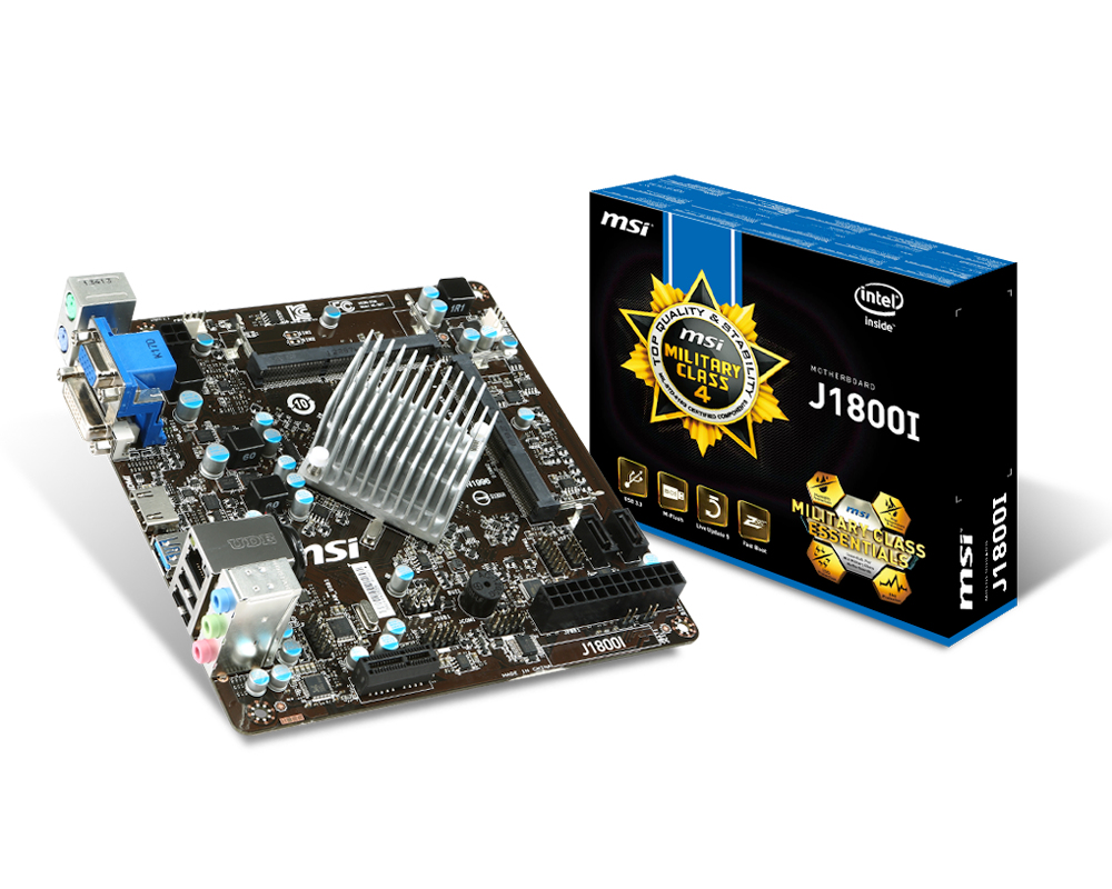 MSI J1800I NA (integrated CPU) mini ITX – image 1