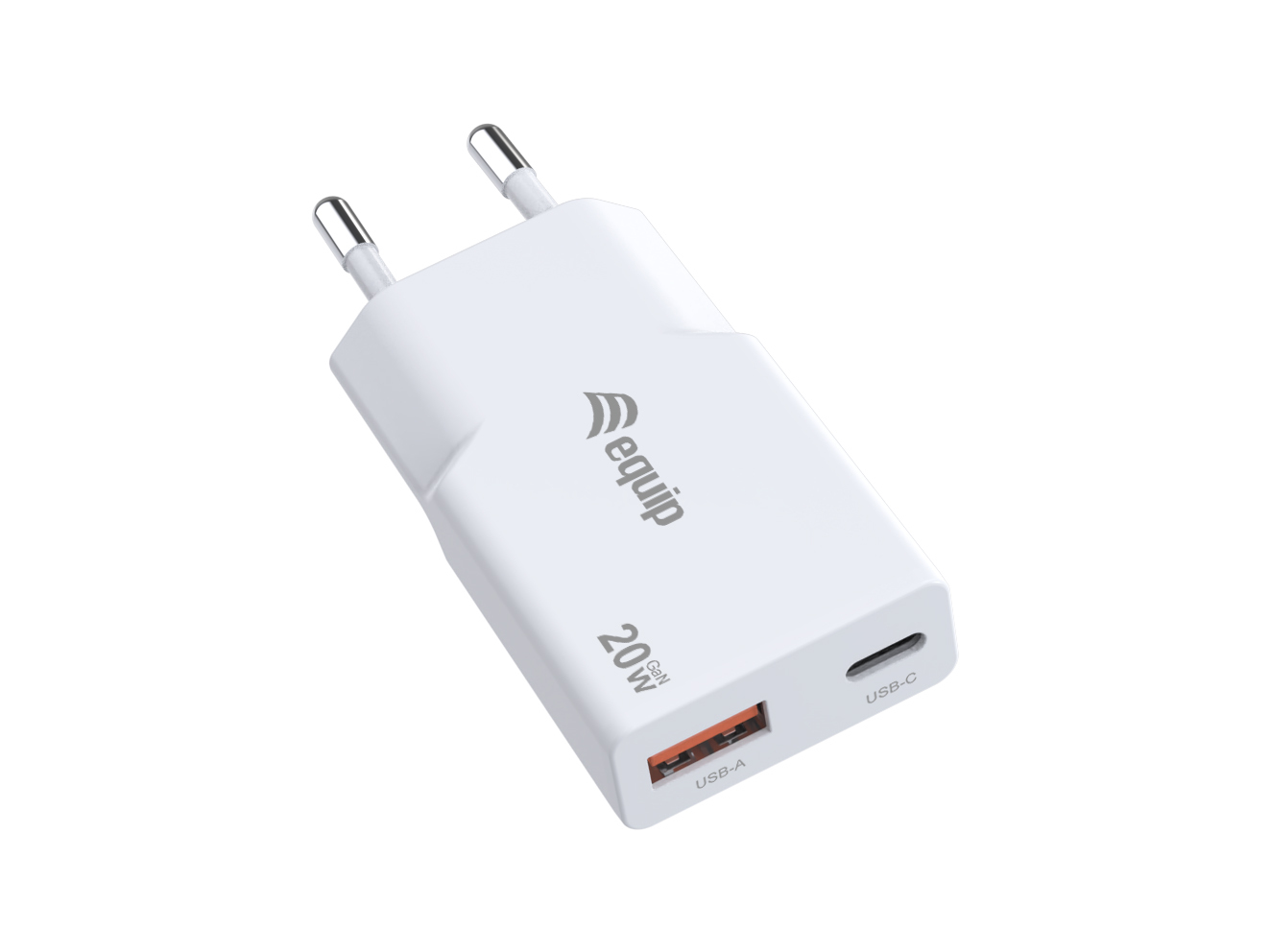 2-Port 20W GaN Slim USB PD-Ladegerät, USB-C x1, USB-A x1