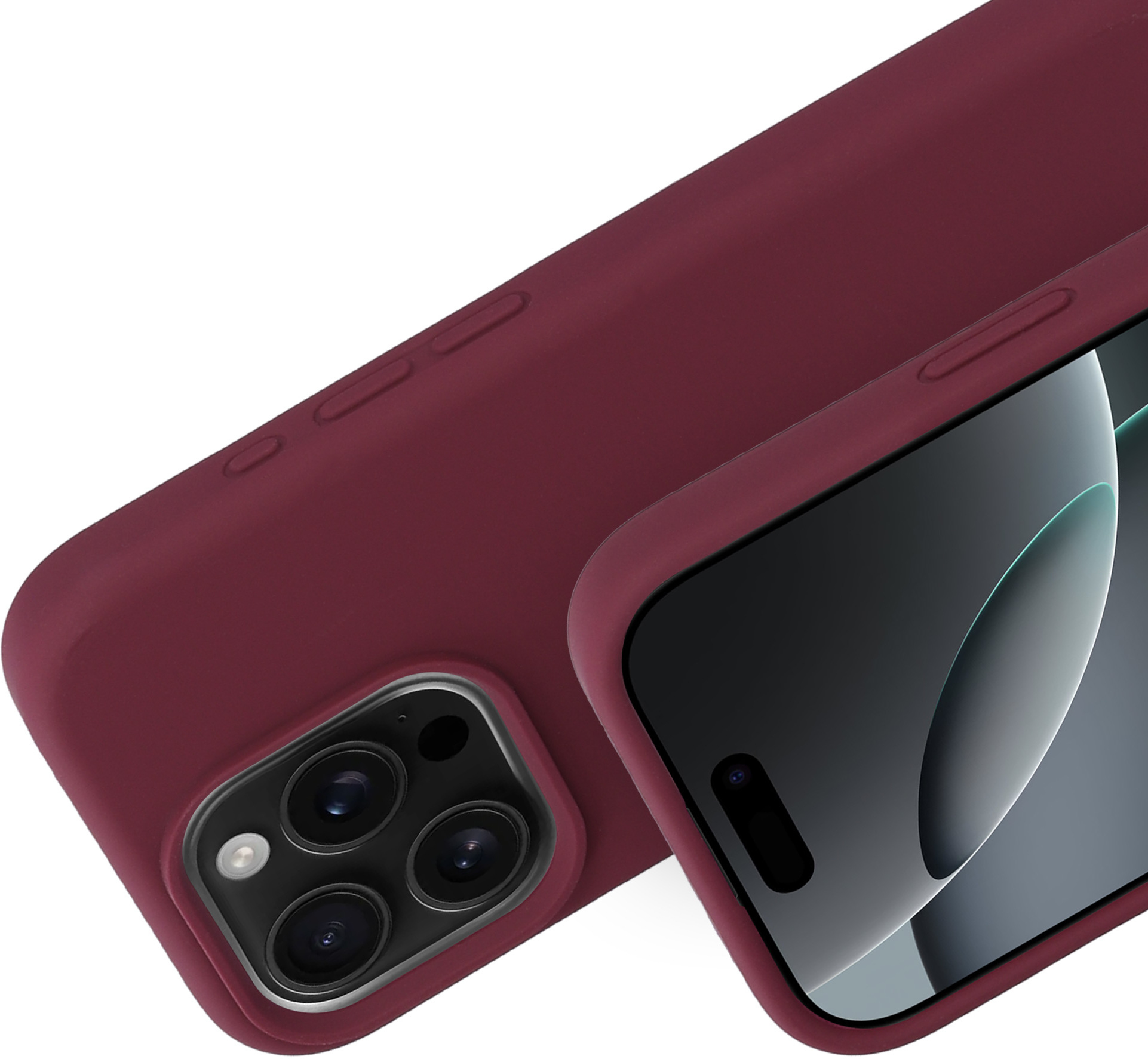 Mobiparts Silicone Cover Apple iPhone 16 Pro Plum Red – image 2