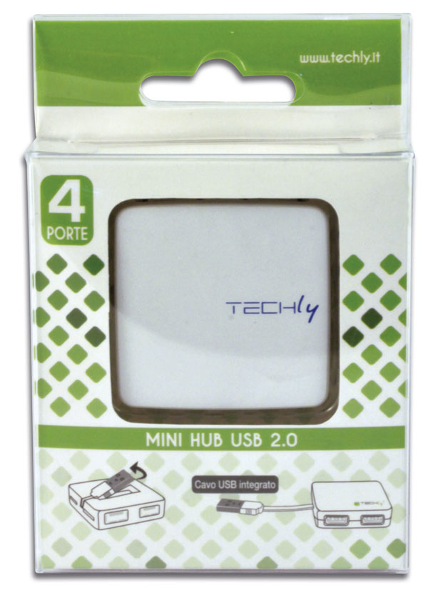 Techly Box mini Hub USB 2.0 4 porte Bianco IUSB2-HUB4-480WH – image 2
