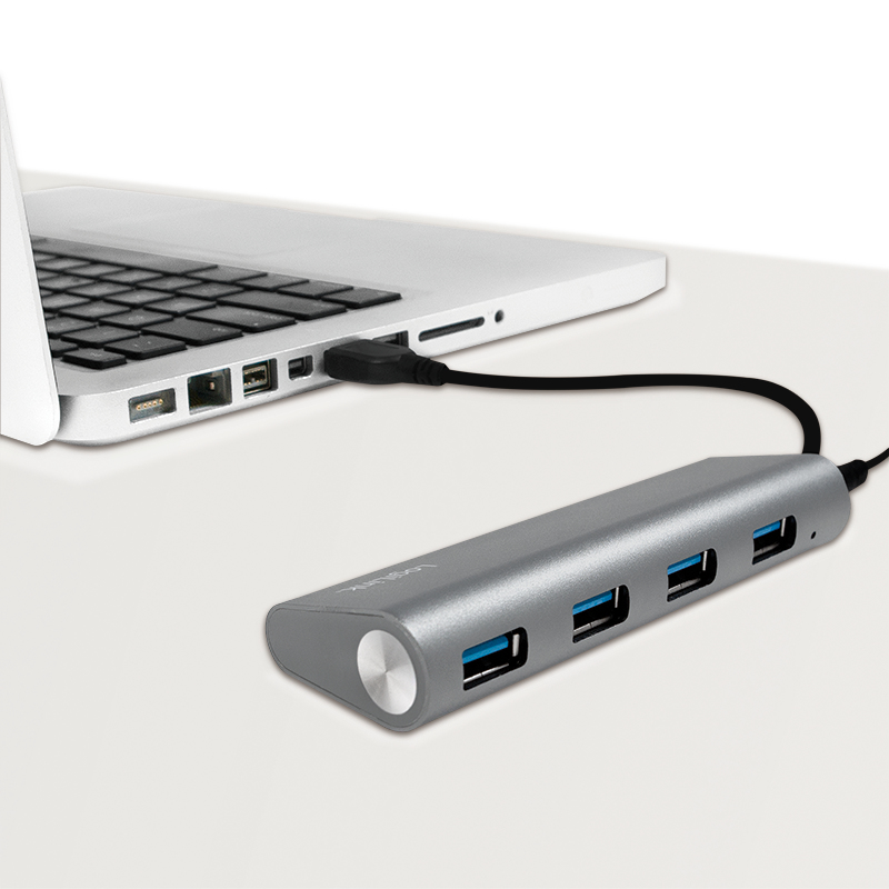 LogiLink UA0307 interface hub USB 3.2 Gen 1 (3.1 Gen 1) Type-A 5000 Mbit/s Aluminium – image 6