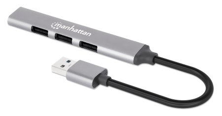 Manhattan 168427 хаб-разветвитель USB 3.2 Gen 1 (3.1 Gen 1) Type-A 5000 Мбит/с Серый
