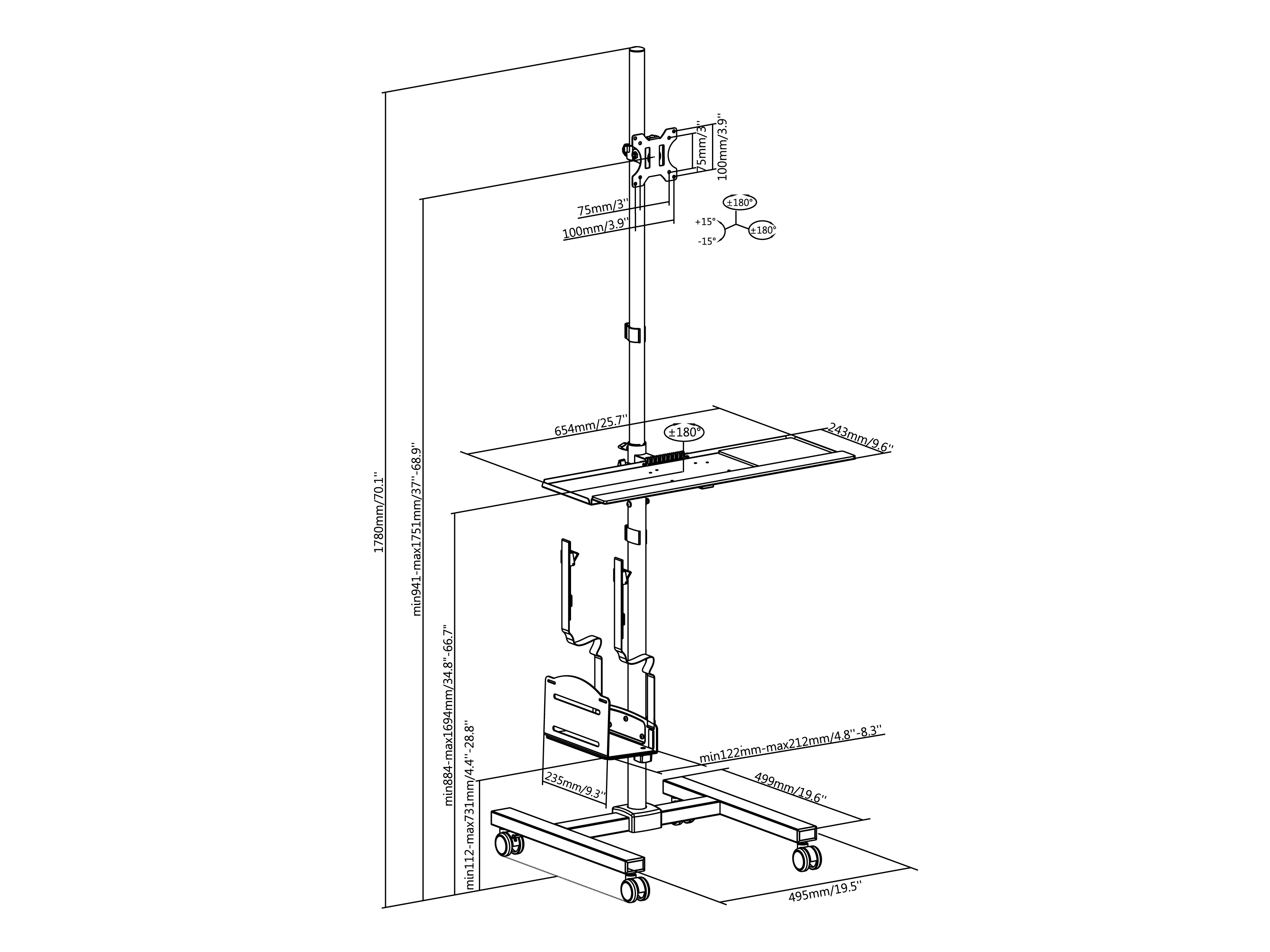 Equip 17-32 Mobile Workstation mit einem Monitor