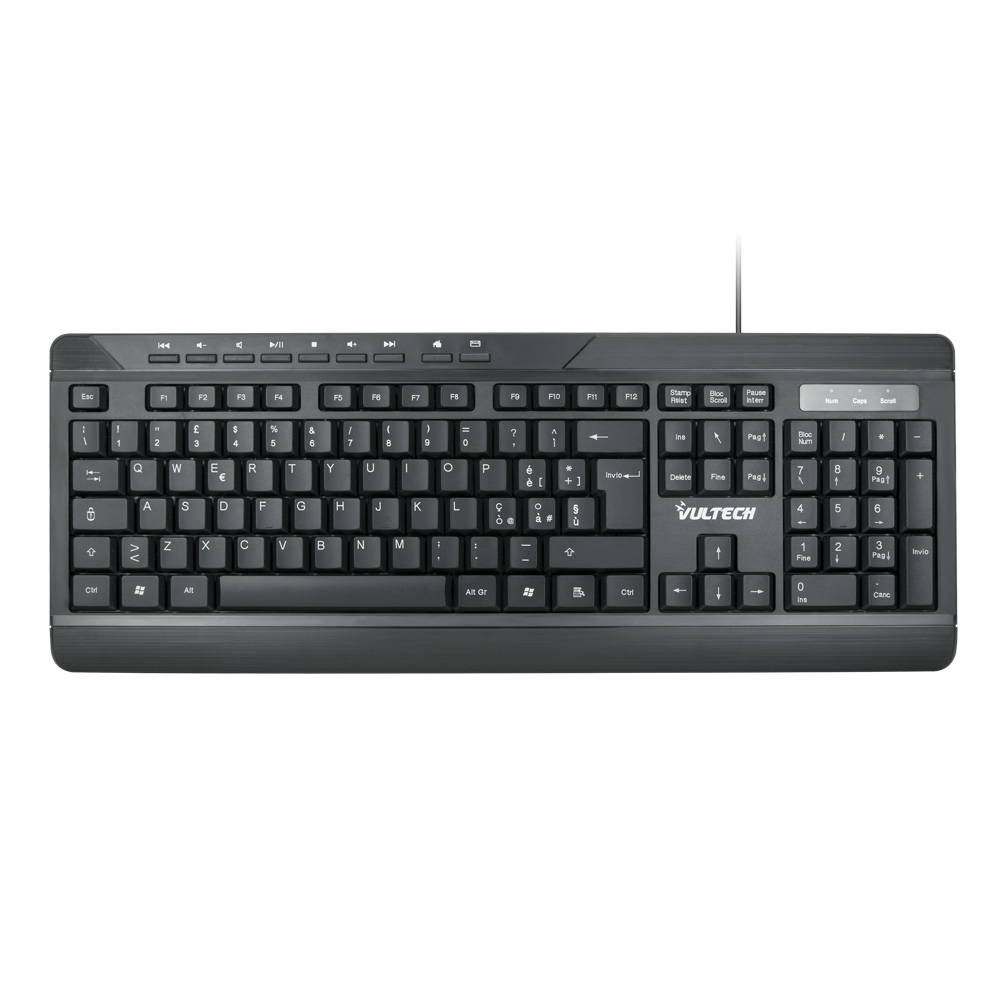 Vultech Key-640M keyboard Universal USB Italian Black