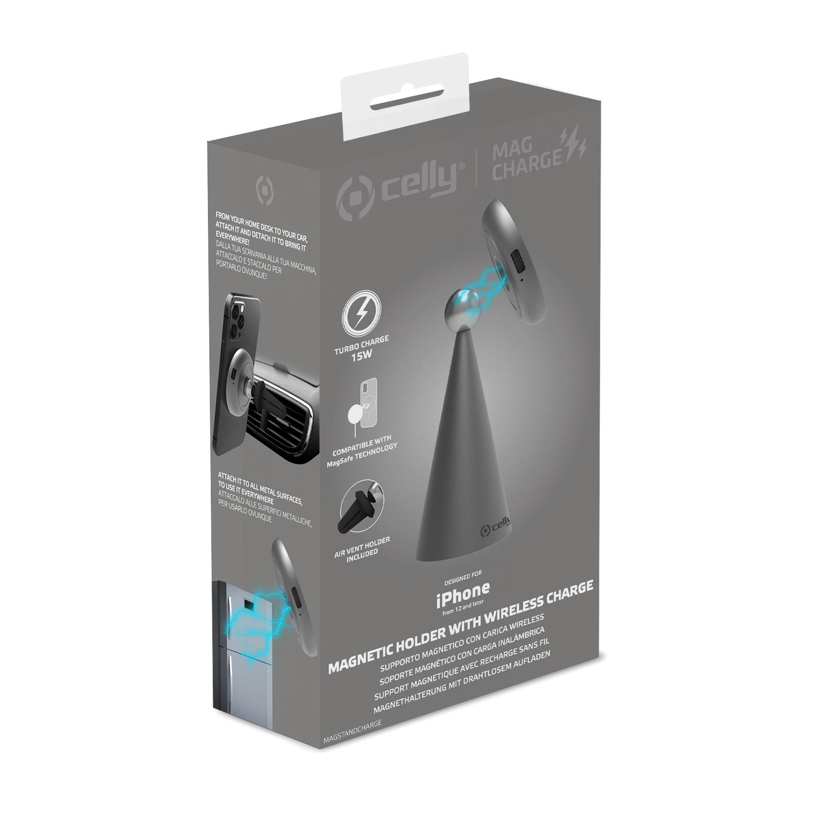 Celly MAGSTANDCHARGE mobile device charger Smartphone Silver USB Wireless charging Indoor – image 6
