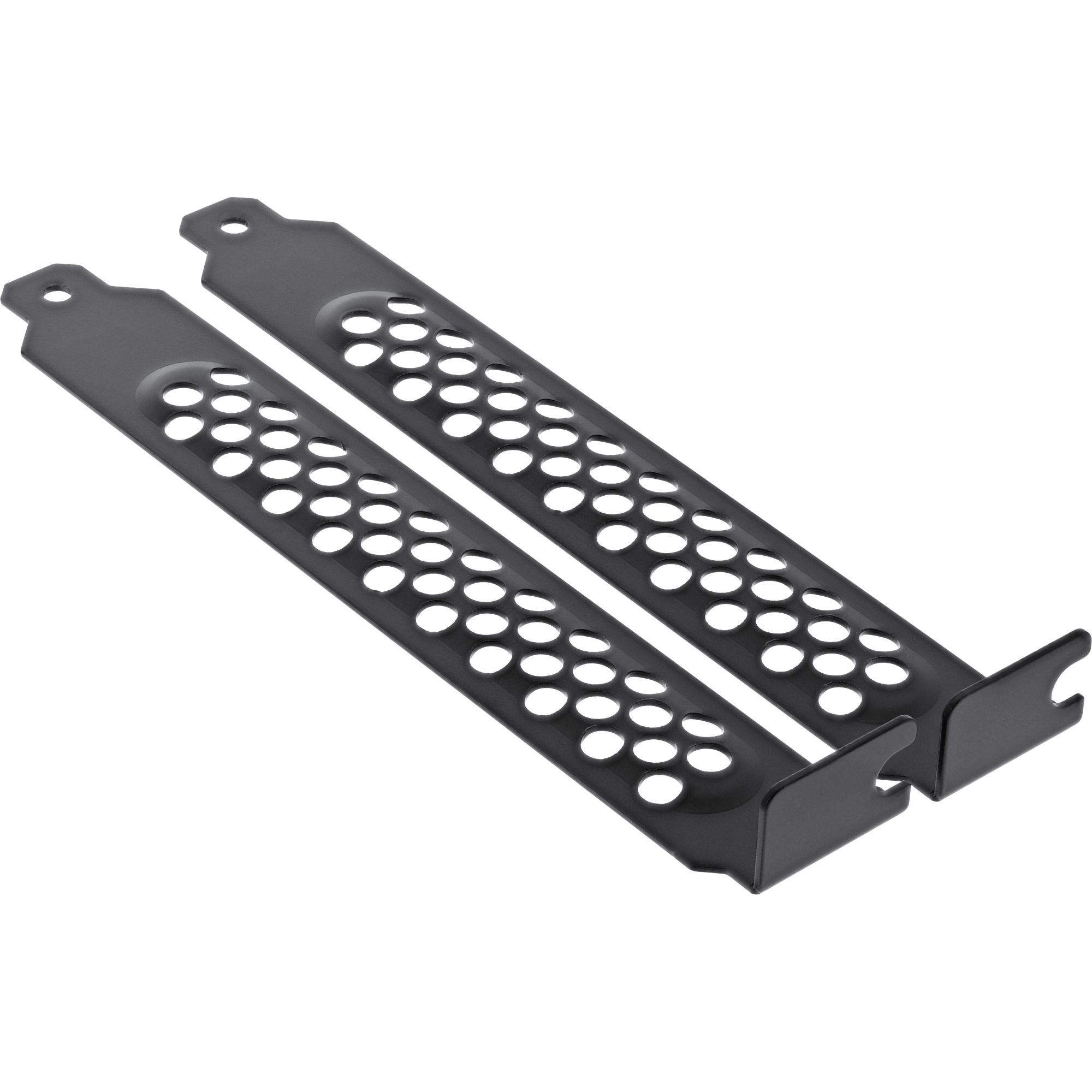 InLine PCI / PCI-E Slot Cover Bracket perforated 2pcs. Set black – image 1