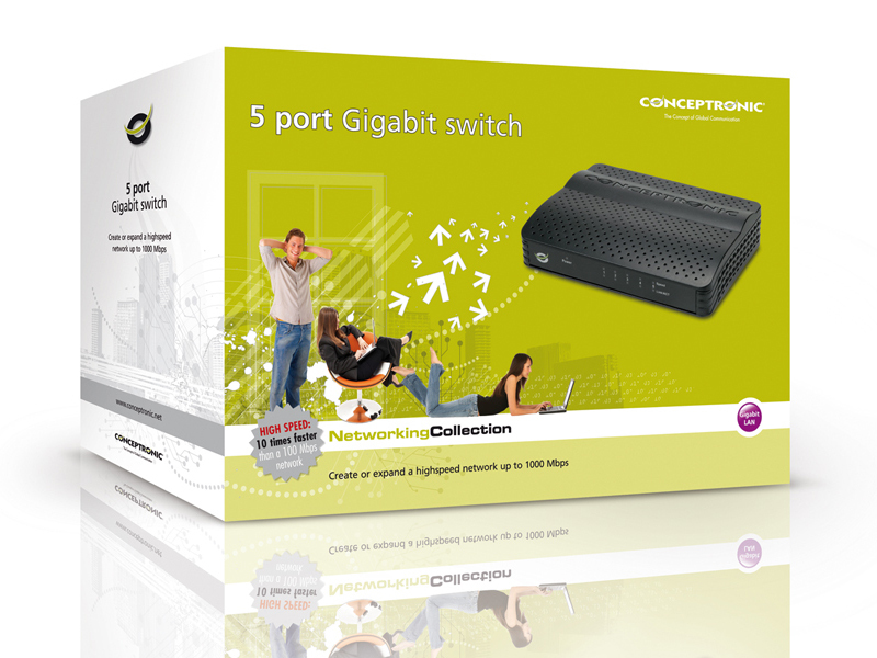 Conceptronic 5 port Gigabit switch – image 3