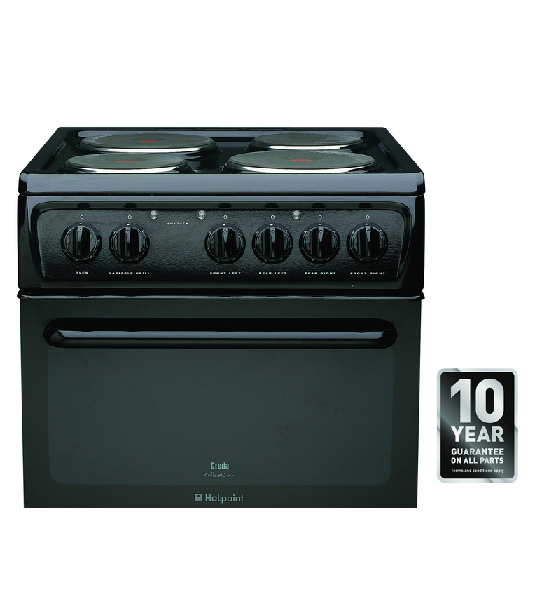 Hotpoint HW170EKS cooker Freestanding cooker Electric Sealed plate Black – image 2