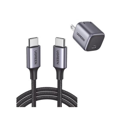 90902US261 Kit de Cargador de 20w y Cable USB-C / Incluye 1 Pza 90902 / 1 Pza 50150 / Tecnología Inteligente / Carga Rápida / Cable de 1 Metro / Carcasa de Aluminio / Nylon Trenzado 90902US261