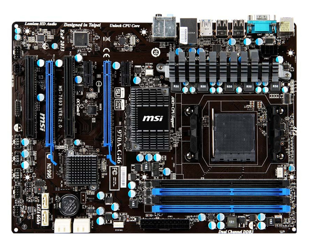 MSI 970A-G46 AMD 970 Socket AM3+ ATX – image 1