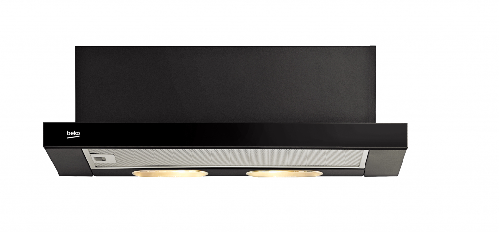 Beko CTB6250B cooker hood Semi built-in (pull out) Black 420 m³/h