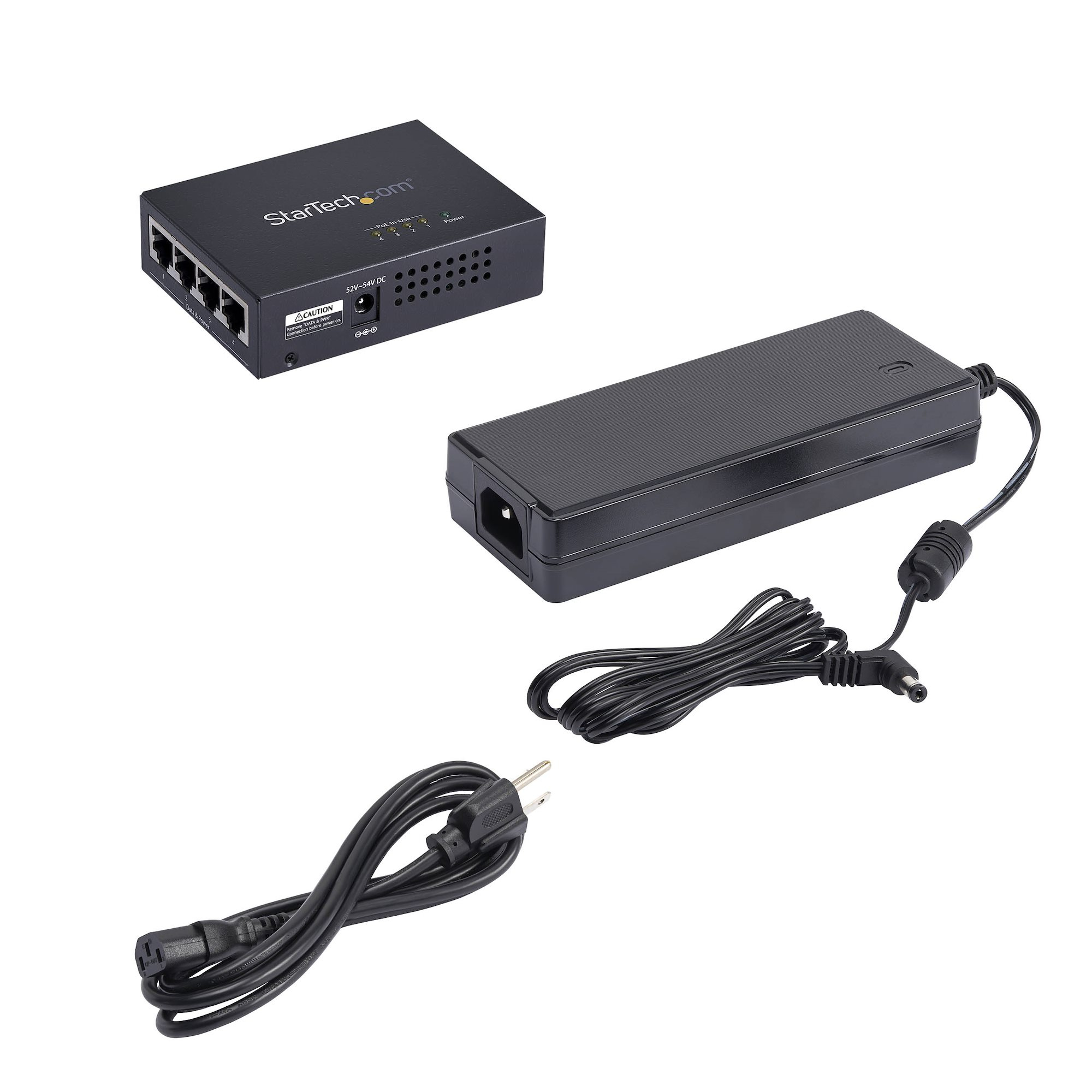 StarTech.com 4-Port Gigabit Midspan, PoE+ Injector, 802.3at and 802.3af, Wall-Mountable Power over Ethernet Midspan, Up to 30.8 Watts per port, Plug-and-Play, T – image 5