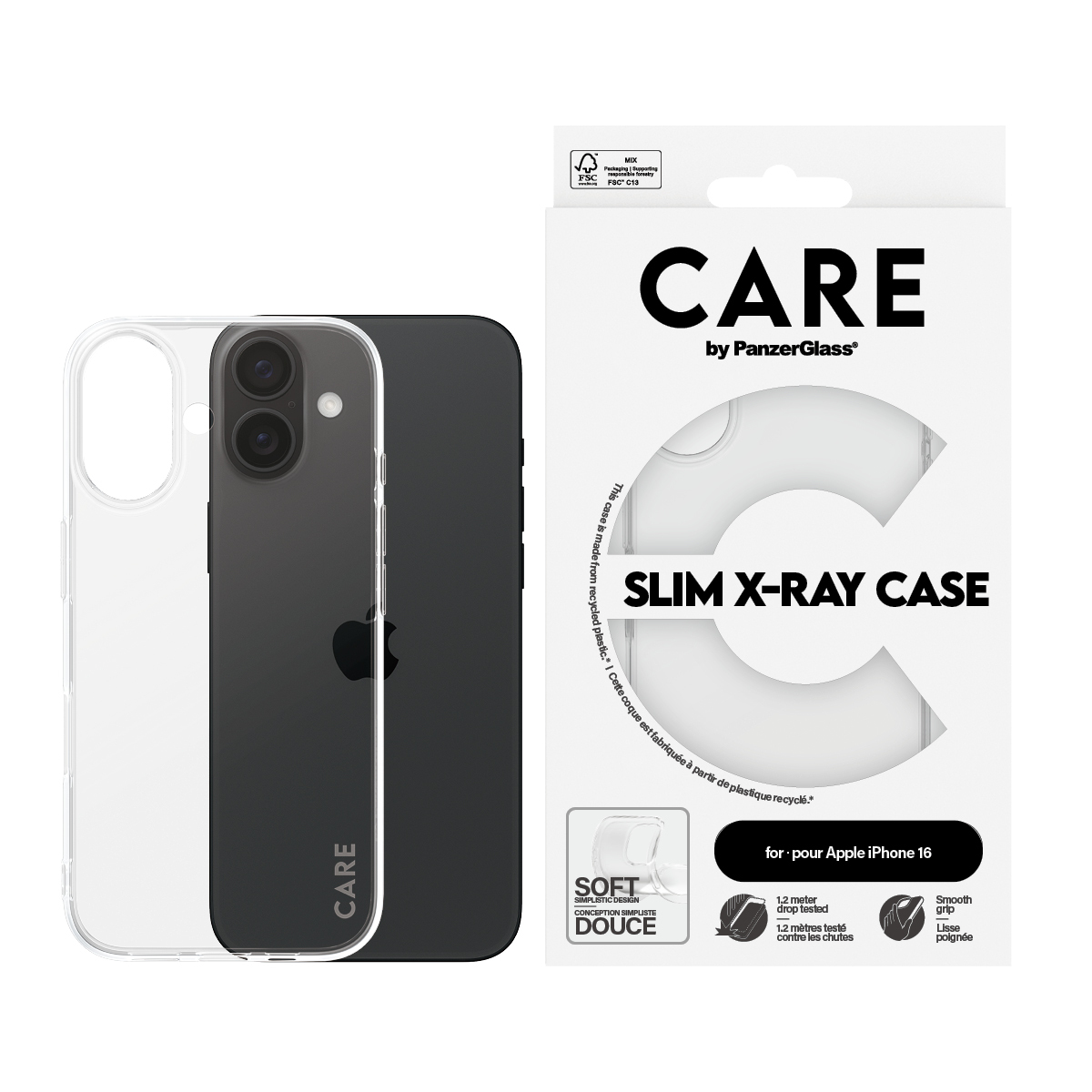 PanzerGlass CARE by PanzerGlass® Fashionable Case Transparent X-Ray Soft Basic iPhone 16 – image 2