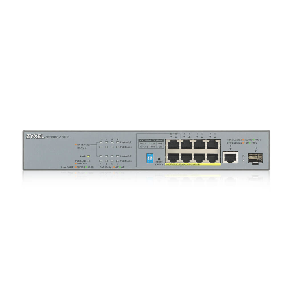 Zyxel GS1300-10HP Unmanaged Gigabit Ethernet (10/100/1000) Power over Ethernet (PoE) Grey – image 2