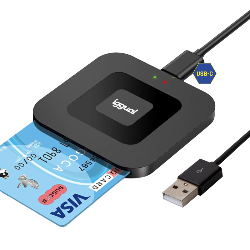 iggual IGG320723 smart card reader USB USB Type-C Black – image 6