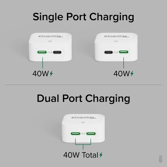 Plugable Technologies PS-40C2W mobile device charger Universal White AC Fast charging Indoor – image 7