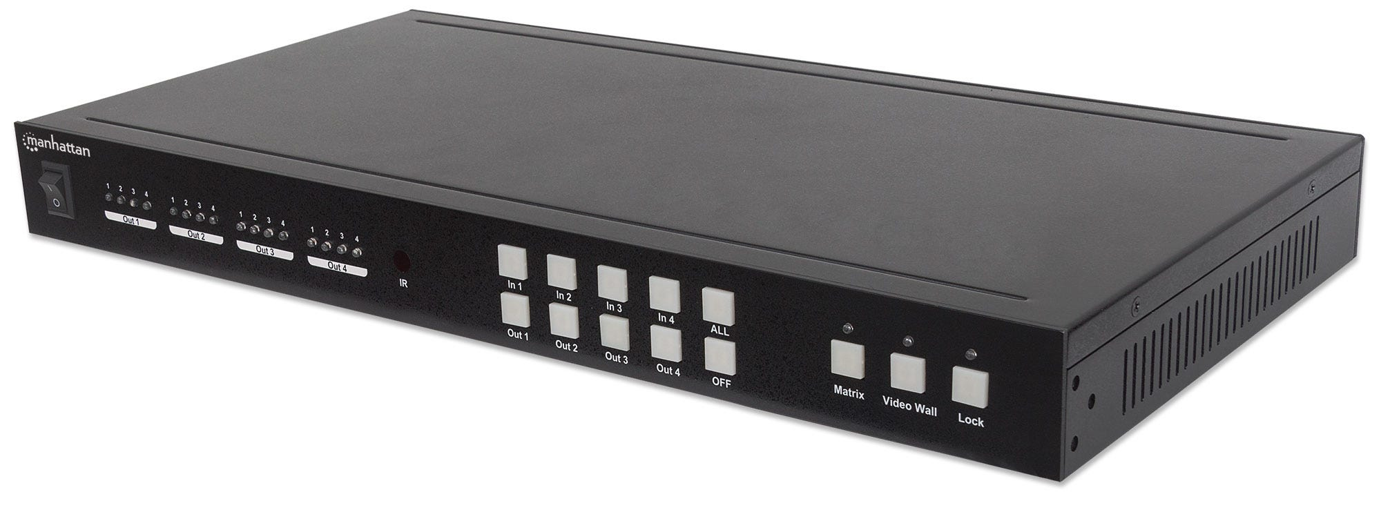 Manhattan 1080p 2x2 4-Display HDMI Video Wall Matrix, Switch/Splitter Matrix, Video Wall Function, Four Inputs and Four Outputs, Manual or GUI Interface, Video – image 1
