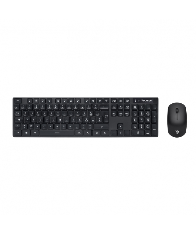 Vultech KM-831W keyboard Mouse included Office USB QWERTY Italian Black – image 1