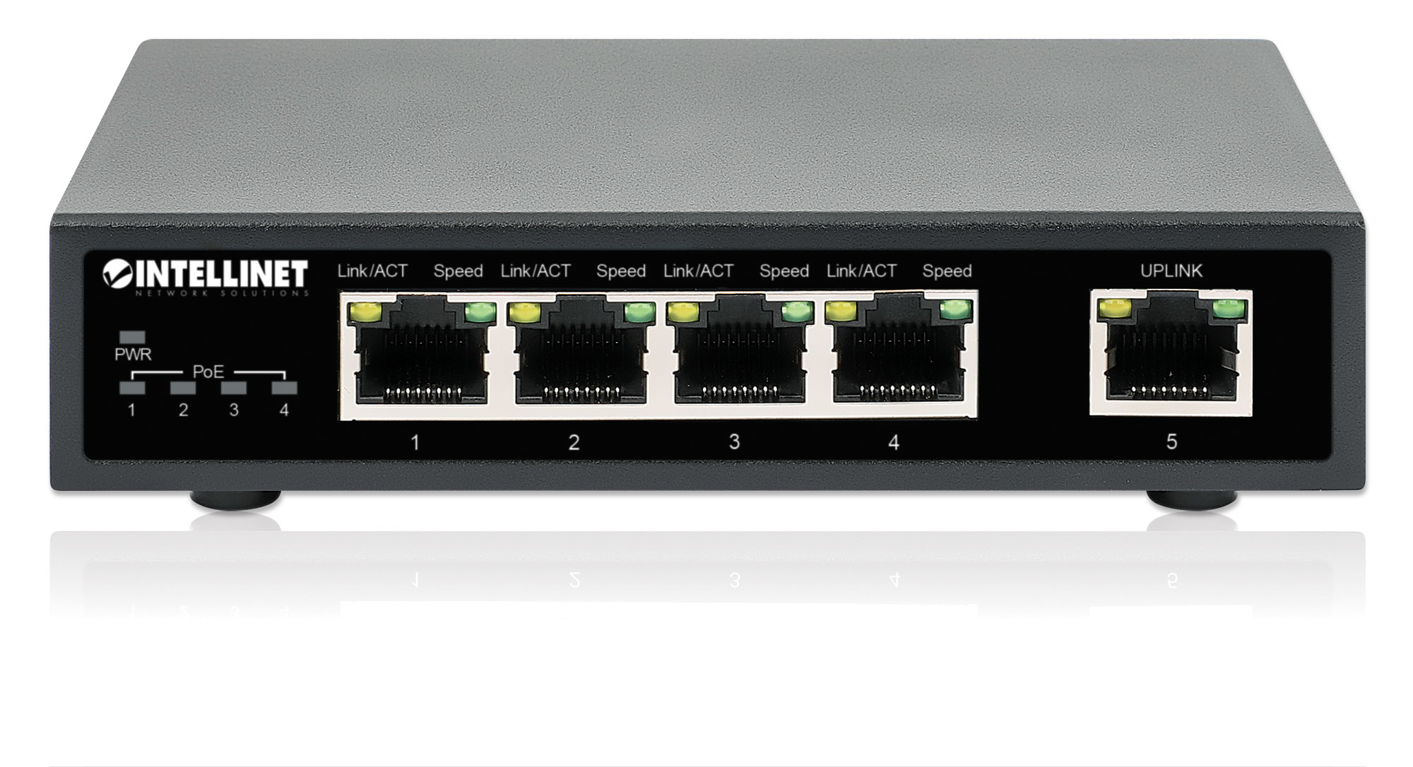Intellinet 5-Port Gigabit Ethernet PoE+ Switch, Four PSE PoE Ports, IEEE 802.3at/af (PoE+/PoE) Compliant, PoE Power Budget up to – image 5