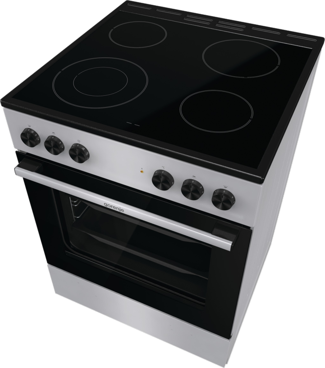 Gorenje GEC6A41SC cooker Freestanding cooker Electric Ceramic hob Silver – image 3