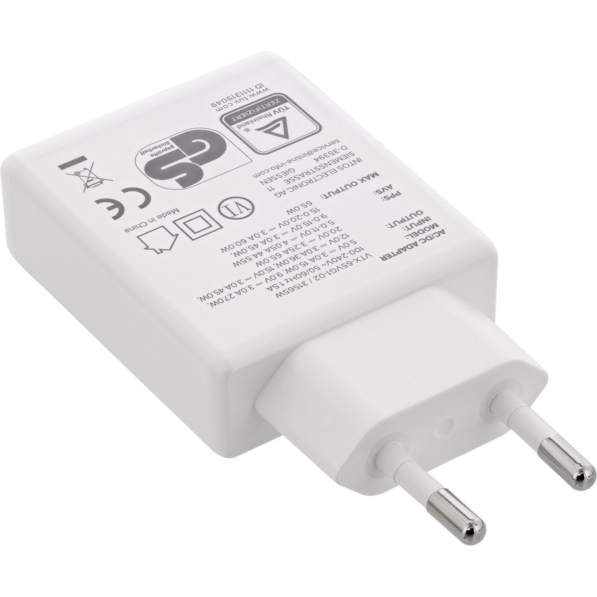 InLine 31565W mobile device charger Universal White AC Fast charging Indoor – image 4