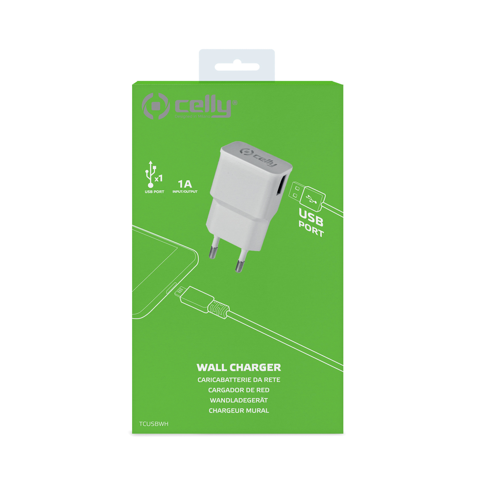Celly TCUSBWH mobile device charger Universal White AC Indoor – image 2