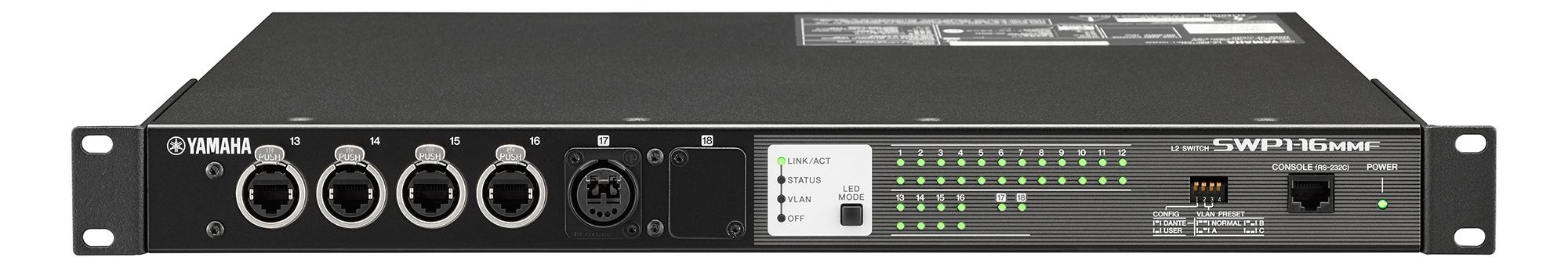 Yamaha SWP1-16MMF network switch Gigabit Ethernet (10/100/1000) Black