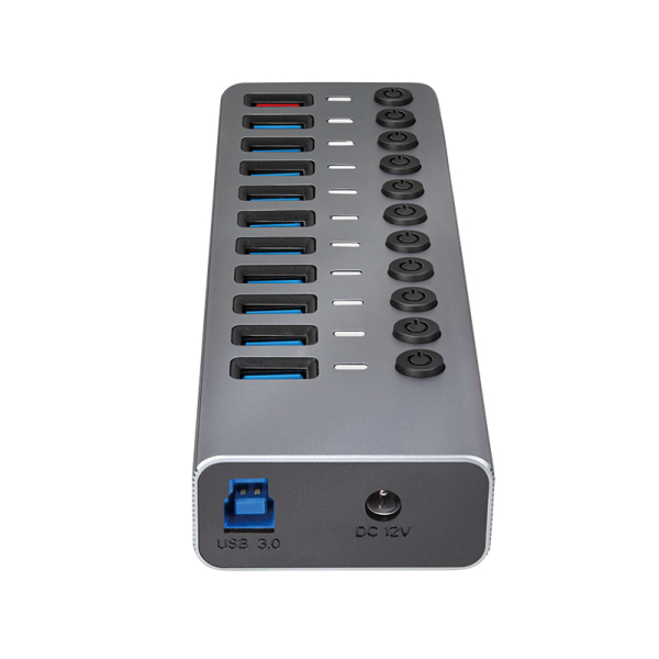 LogiLink UA0388 interface hub USB 3.2 Gen 1 (3.1 Gen 1) Type-B 5000 Mbit/s Grey – image 3