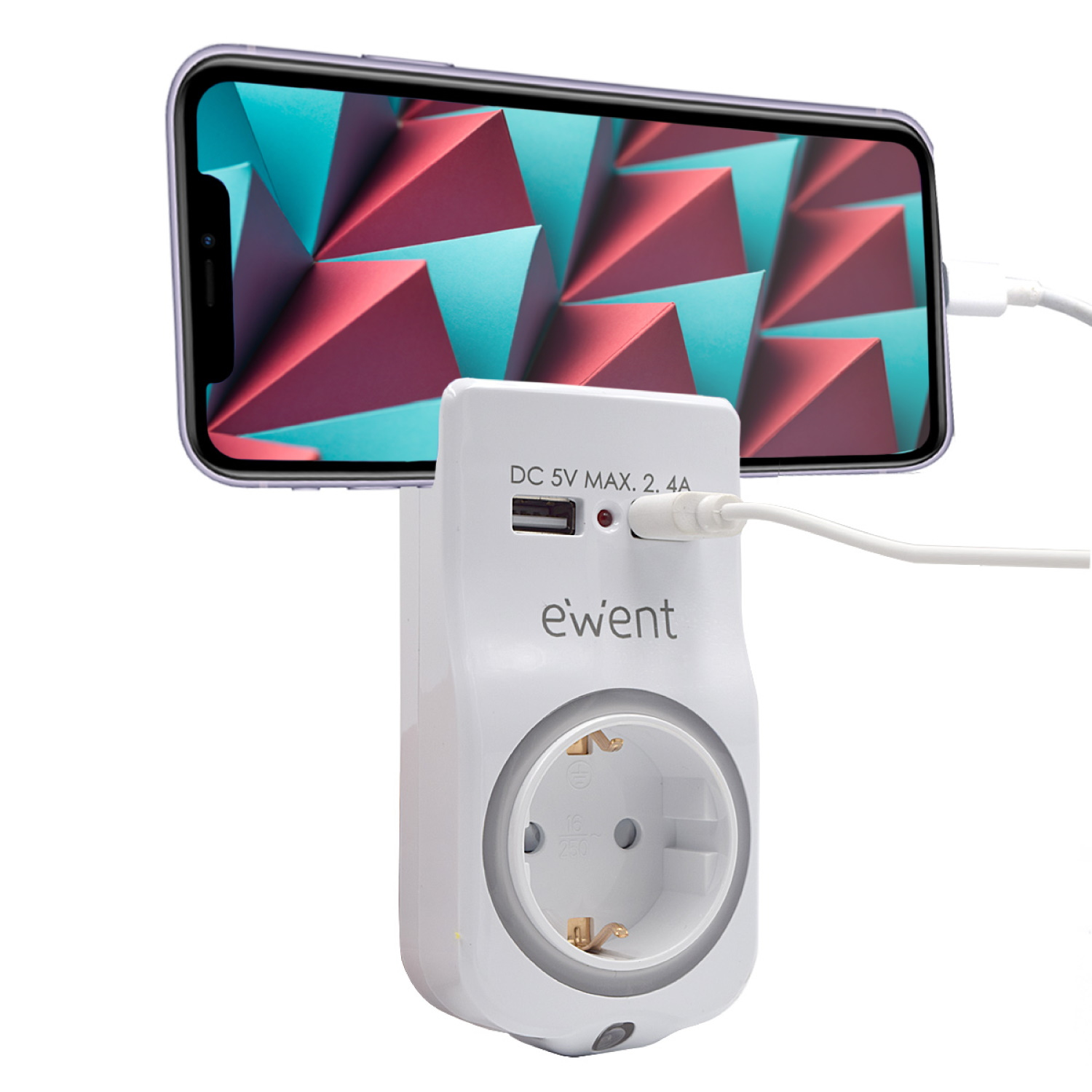 Ewent EW1225 mobile device charger Universal White AC Indoor