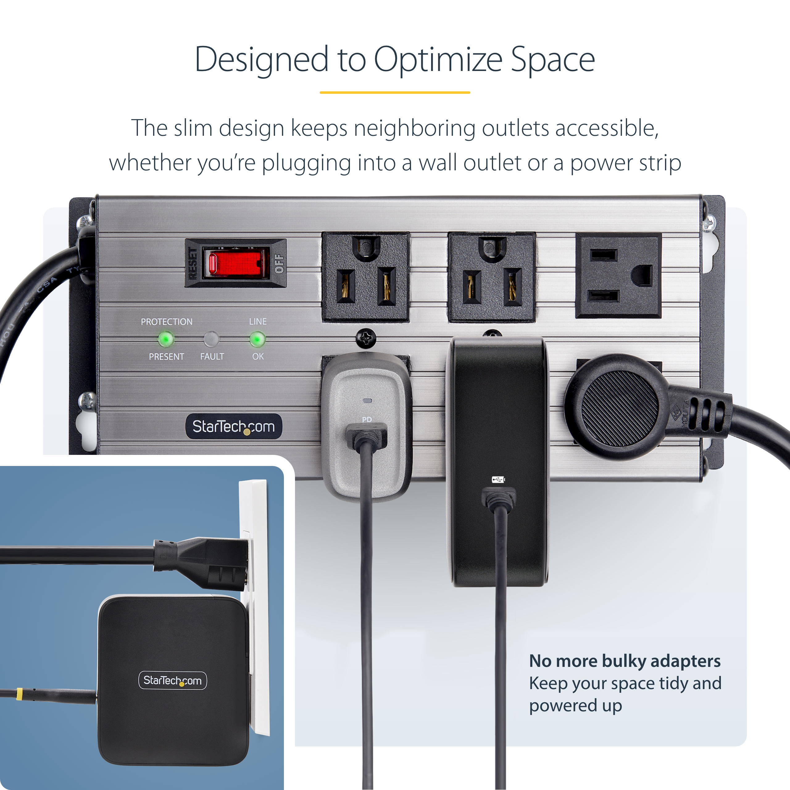 Resim StarTech.com 1014GCN-WALL-CHARGER 140W USB-C PD 3.1 GaN Duvar Tipi Şarj Cihazı Siyah