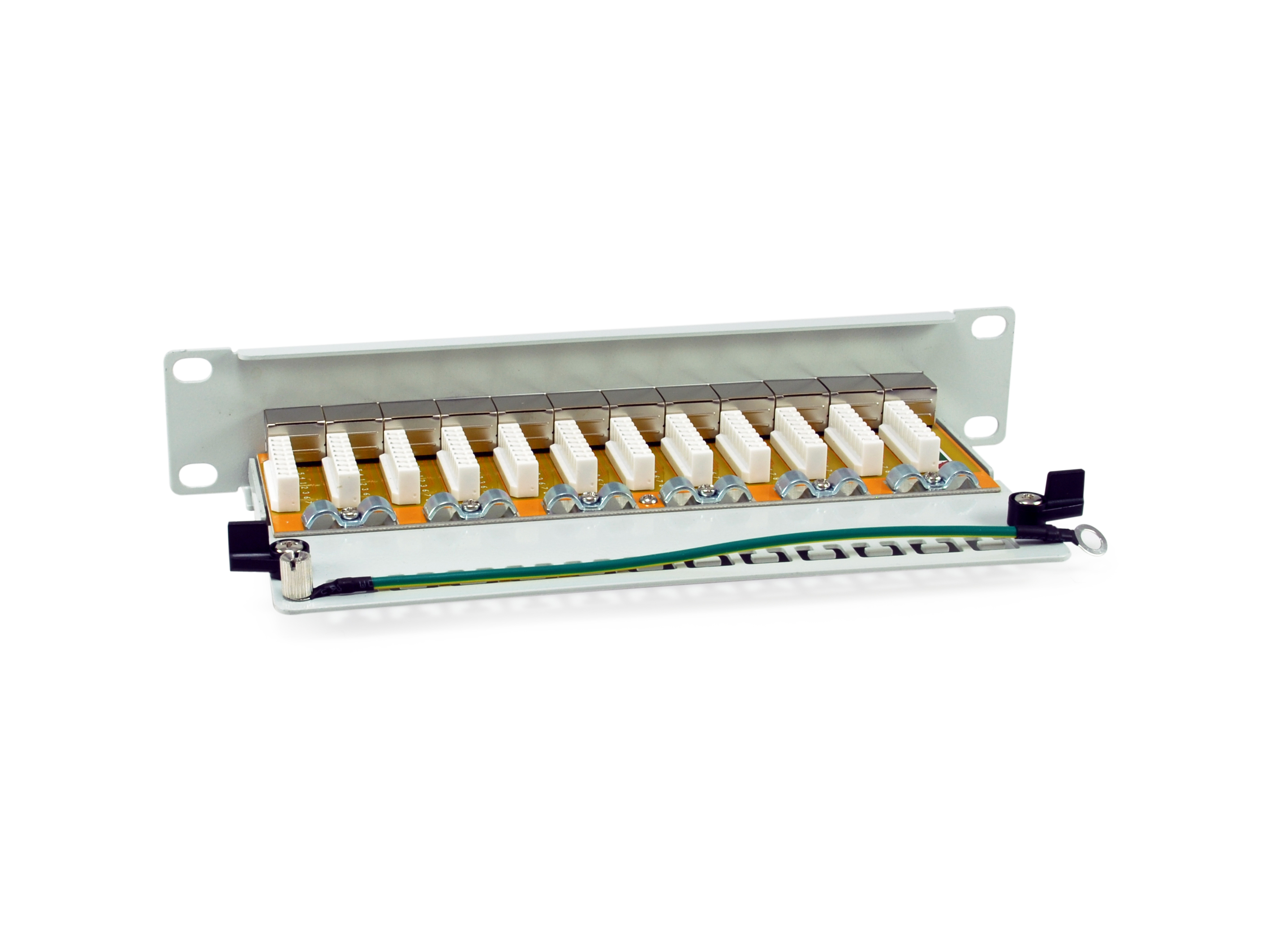 Equip 10 Patchpanel 12xRJ45 Cat6a FTP 1U     500MHz RAL7035