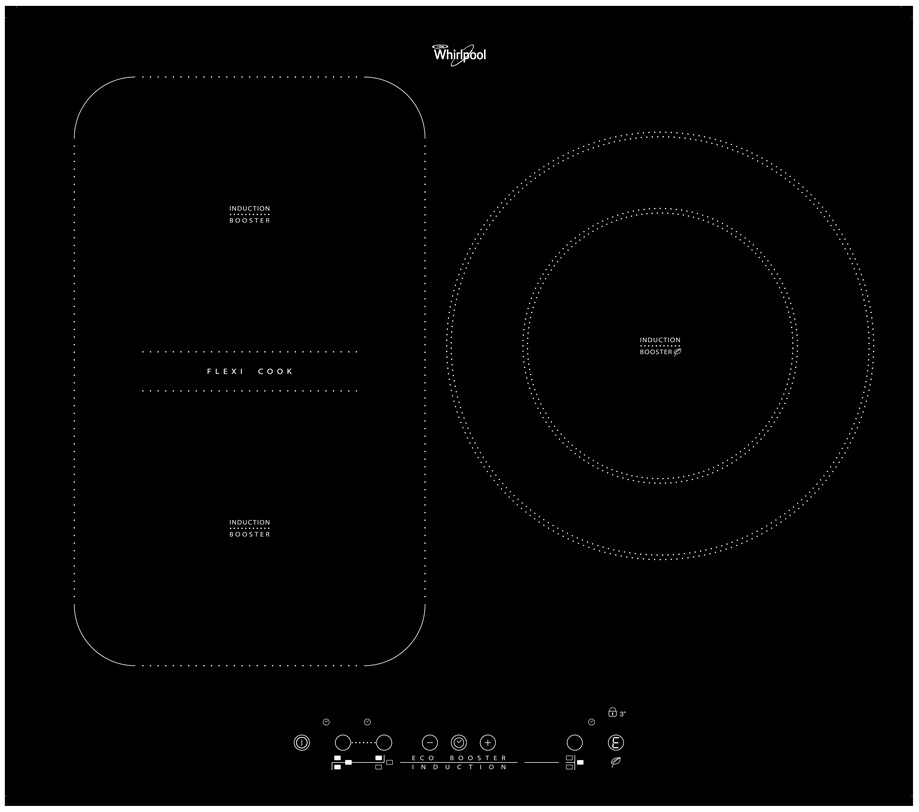 Whirlpool ACM805NE hob Black Built-in Zone induction hob 3 zone(s)